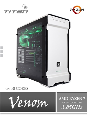 Titan A175 VENOM - Overclocked 3.85GHz AMD RYZEN 7 1700X 8-Core Workstation PC
