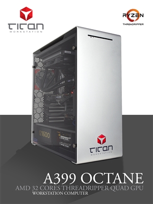 Titan A399 Octane - AMD RYZEN Threadripper Quad GPU Rendering Workstation PC up to 32 Cores