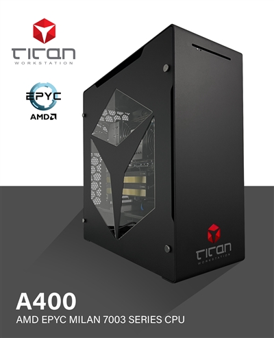 Titan A400 - Single AMD EPYC Milan 7003 Series - Scientific Research Workstation PC up to 64 cores
