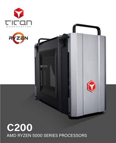 Titan C200 - AMD RYZEN 5000 Series Compact Workstation PC up to 16 cores - up to 16 cores & 32 threads