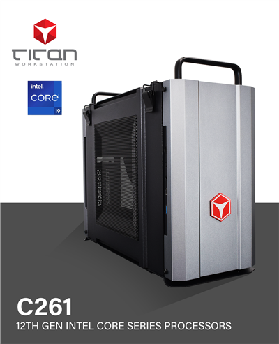 Titan C261 - 13th Gen Intel Core Series Processors Mobile Mini ITX Workstation PC for CAD/CAM up to 24 CPU Cores