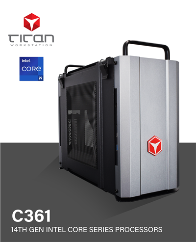 Titan C361 - 14th Gen Intel Core Series Processors Portable Mini ITX Workstation PC for CAD/CAM up to 24 CPU Cores