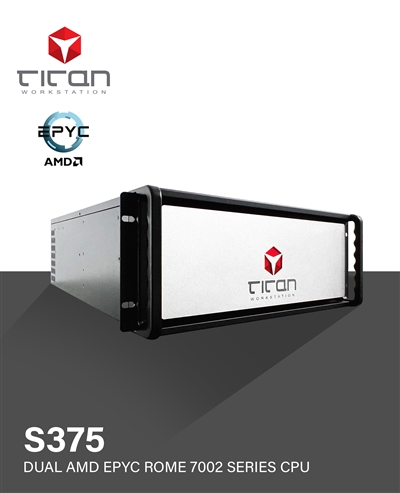 Titan S375 - Dual AMD EPYC ROME 7002 Series Processors Rackmount Server PC for Scientific Research up to 128 cores