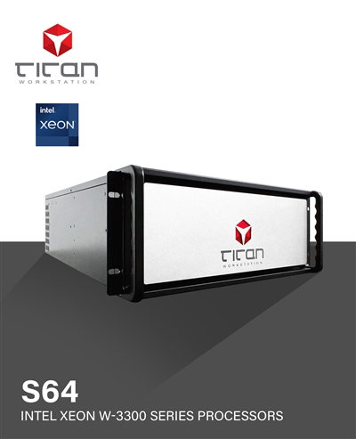 Titan S64 - Intel Xeon W-3300 Series Processors 4U Rackmount Workstation PC for AI, Deep Learning up to 38 CPU Cores