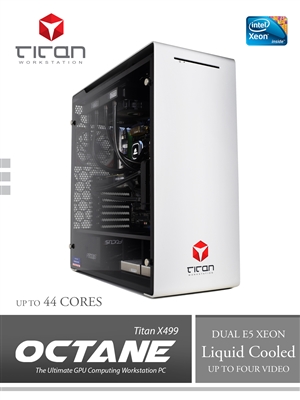 Titan X499 OCTANE - Dual Intel Xeon E5 v4 CPUs - All Liquid Cooled Ultra Silent - CUDA GPU Render Workstation PC